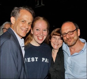 Jennifer Ashley Tepper w/Jim Walton, Mana Allen, and Lonny Price, original cast members of "Merrily We Roll Along", after the 7th edition of the concert series "If It Only Even Runs A Minute"