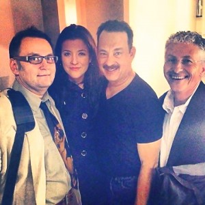 Brian Dykstra, Megan Minutillo, Tom Hanks, Joseph Minutillo at Lucky Guy, 2013