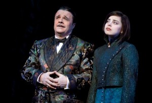 Krysta Rodriguez and Nathan Lane in The Addams Family 