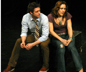 Farah Alvin with Colin Hanlon in I Love You Because Off-Broadway.