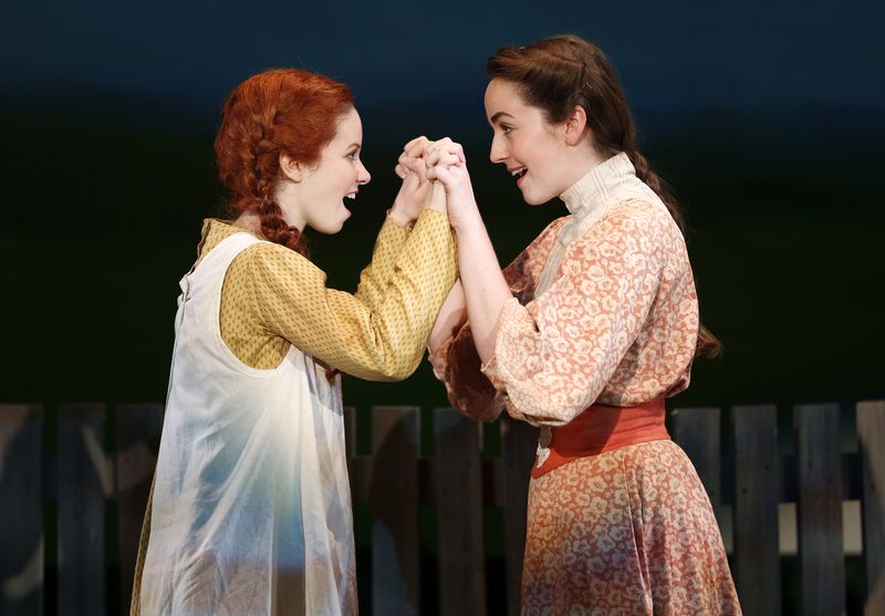 ALISON WOODS as Anne Shirley and WHITNEY WINFIELD as Diana Barry in BEND IN THE ROAD at NYMF Photo by Carol Rosegg